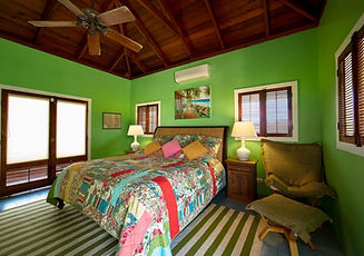 a living room filled with furniture and a bed in a bedroom