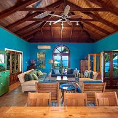 a room filled with furniture and a table